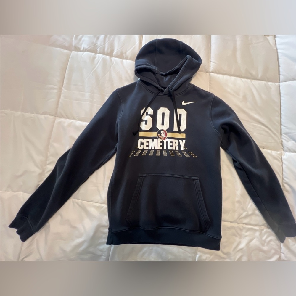 Nike FSU Florida State Seminoles Sod Cemetery Black Hoodie Sweatshirt Sz S